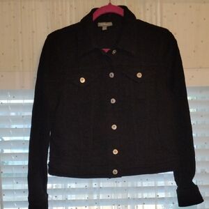 Style & Co. Women's Classic Black Denim Jacket, Size: PM